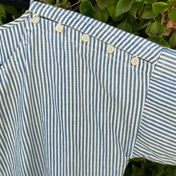 EUC Madewell Striped Convertible Cold Shoulder Top - Picture 5 of 8